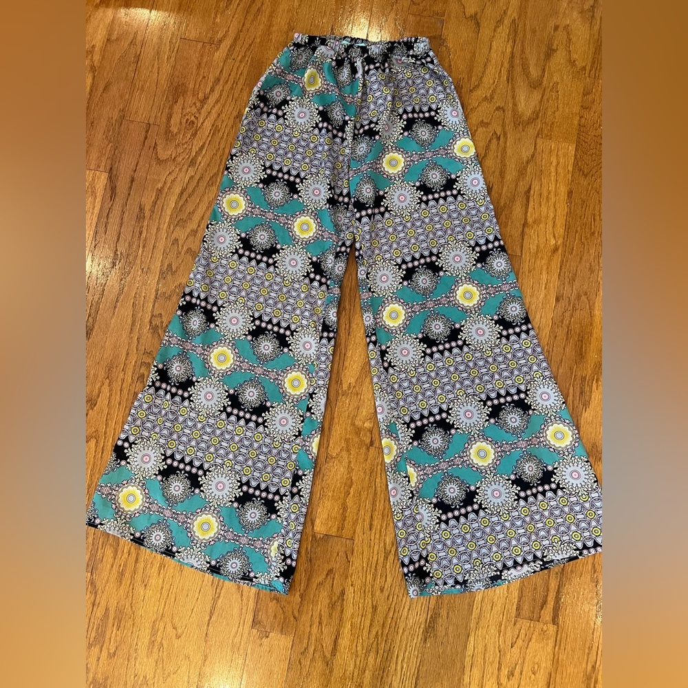 KARLIE colorful 70’s high waisted flare pants